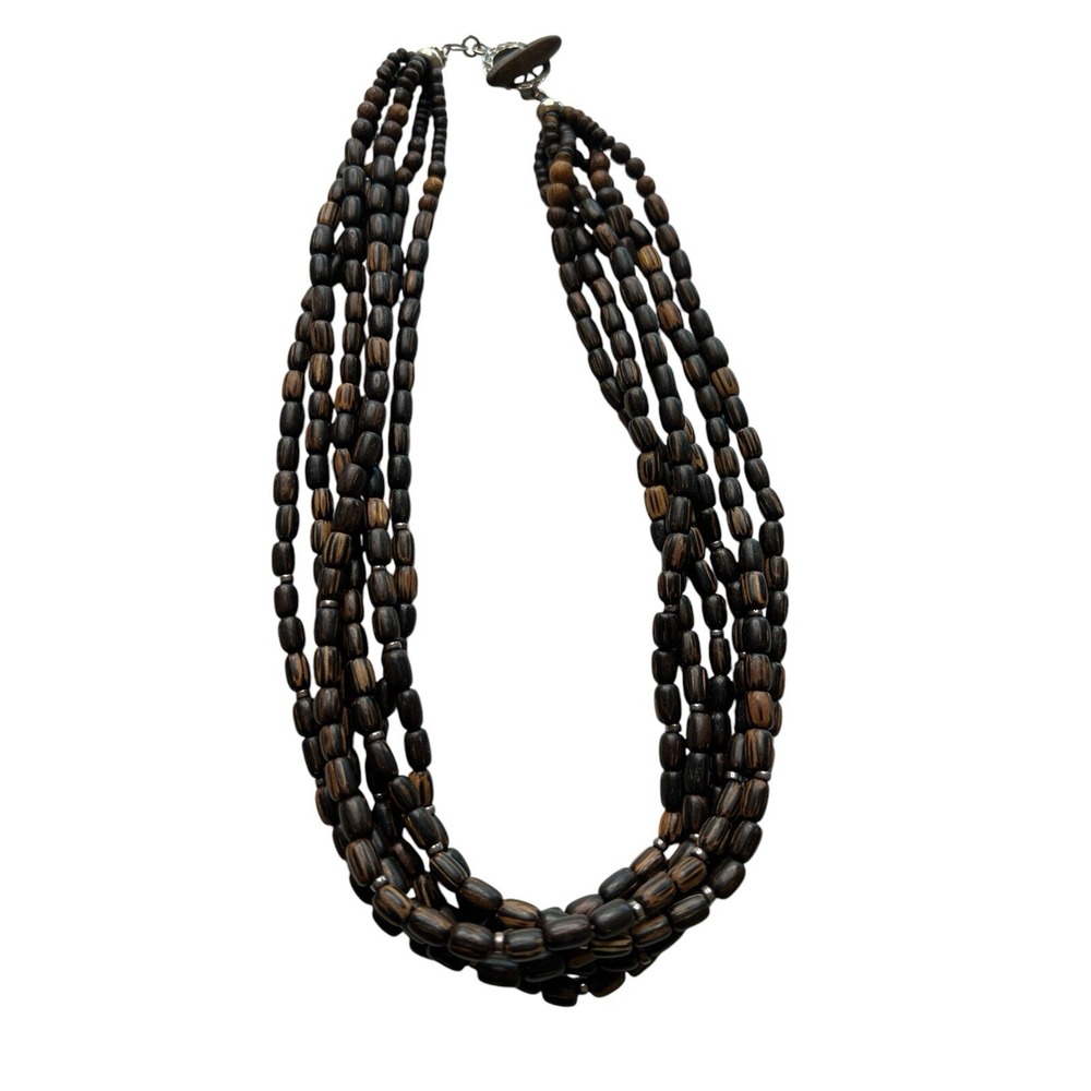 SILPADA Sterling Silver Palm Wood Necklace N1349 Retired Orig. $99